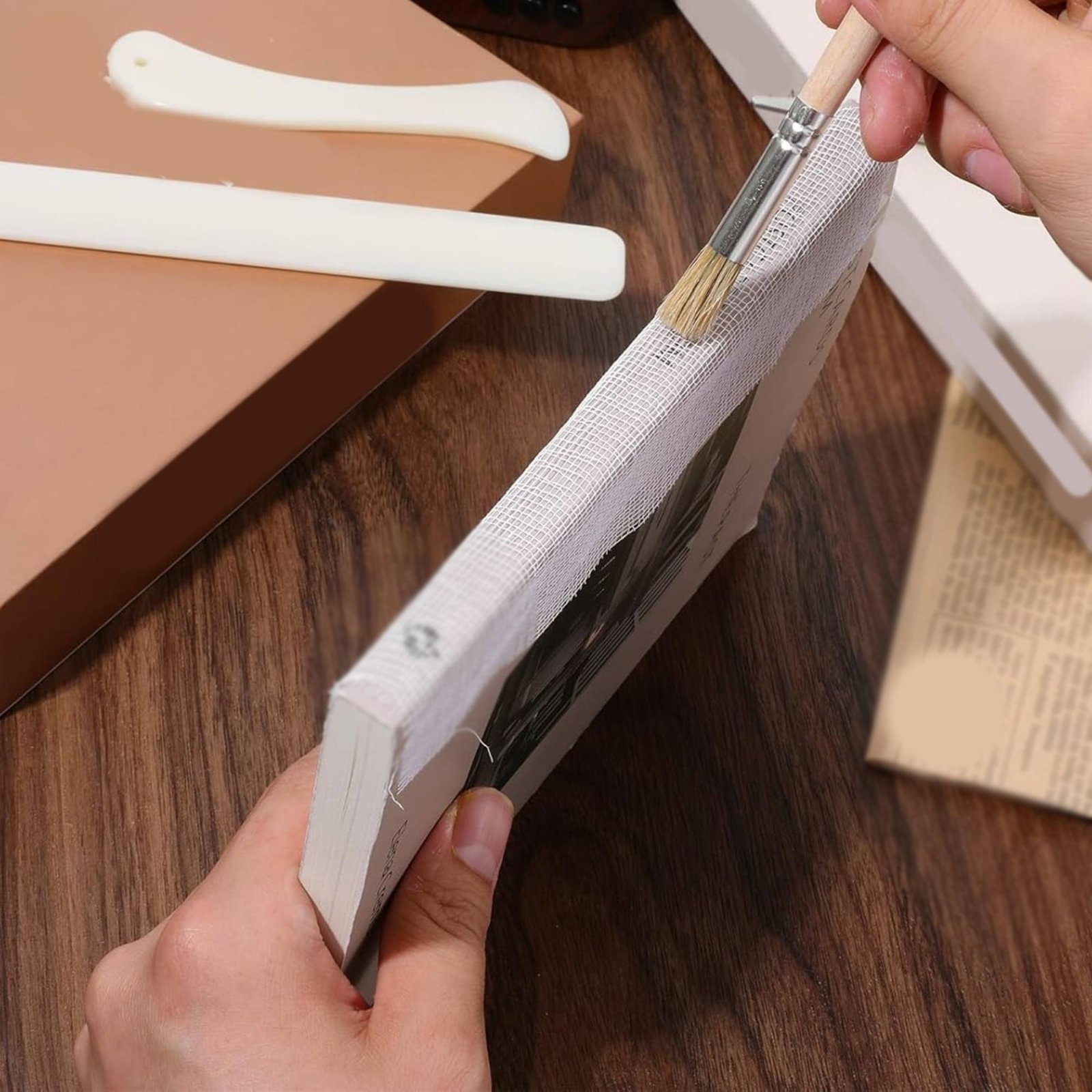 4 Pieces Bookbinding Cloth and - Tools Set Workshop reseña y precio