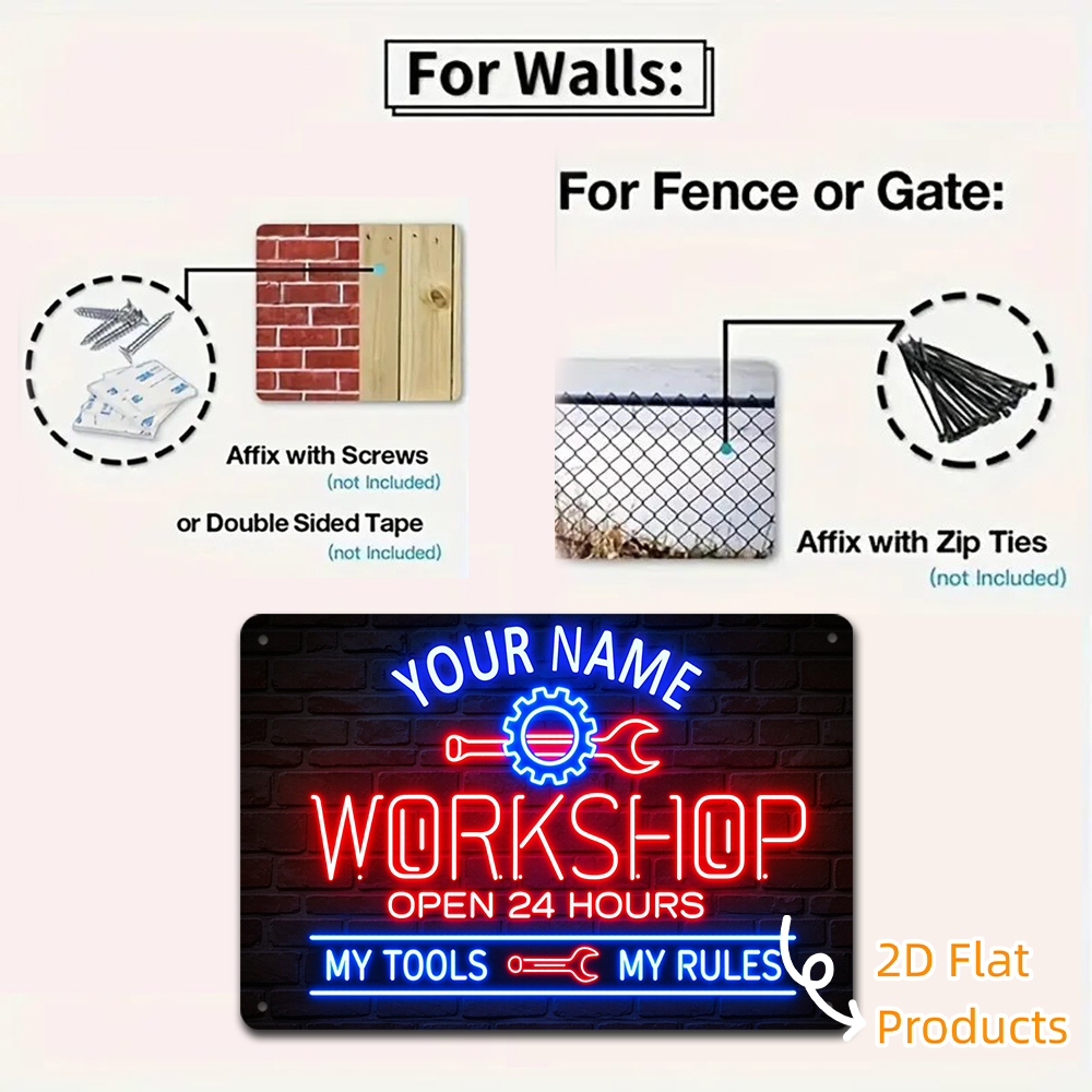 2D FLAT Personalized Custom Na - Workshop Tools Name reseña y precio