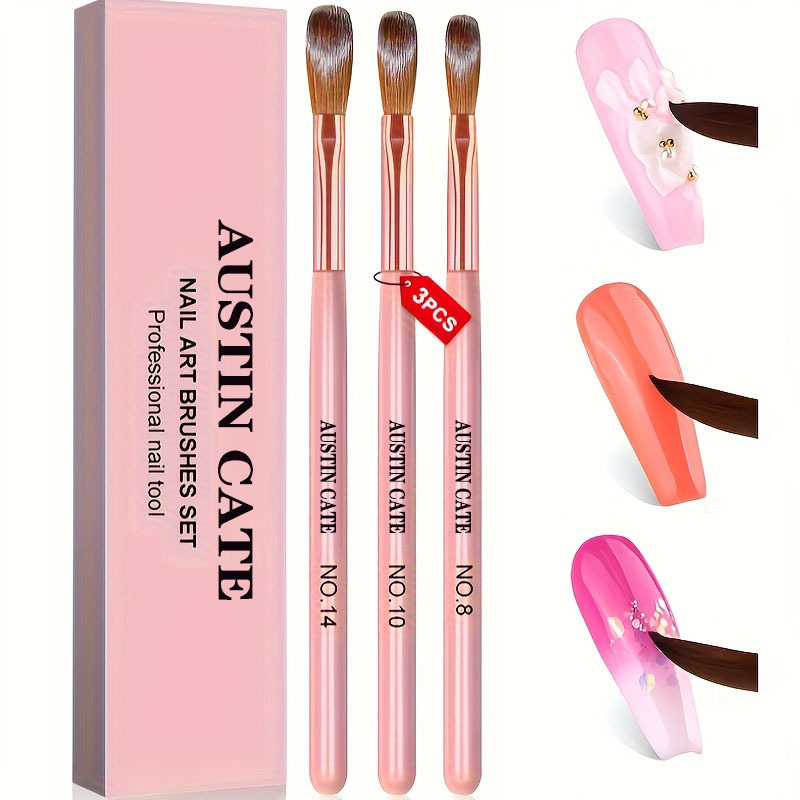 3pcs Kolinsky Acrylic Nail Bru - Chisel Set Wood reseña y precio