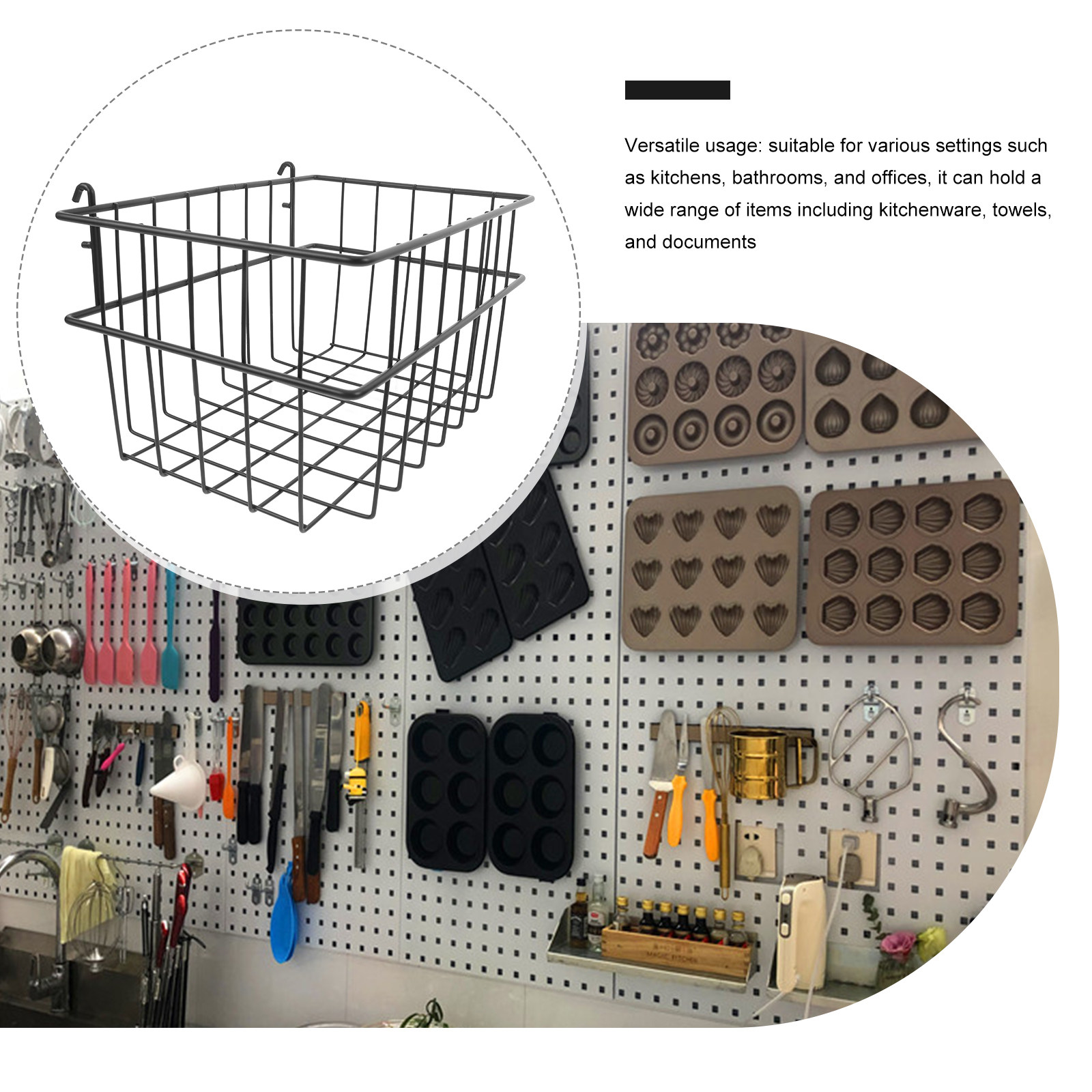 Black Iron Pegboard Organizer  - Workshop Tools Storage reseña y precio