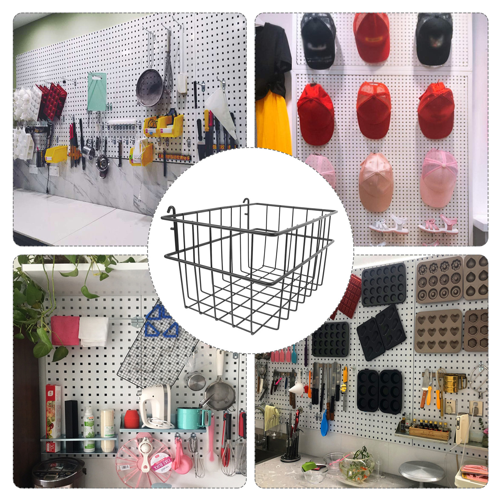 Black Iron Pegboard Organizer  - Workshop Tools Storage reseña y precio