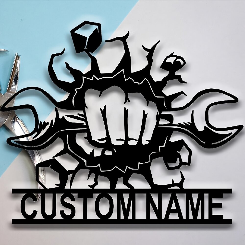 Custom Metal Workshop Wall Sig - Workshop Tools Name reseña y precio