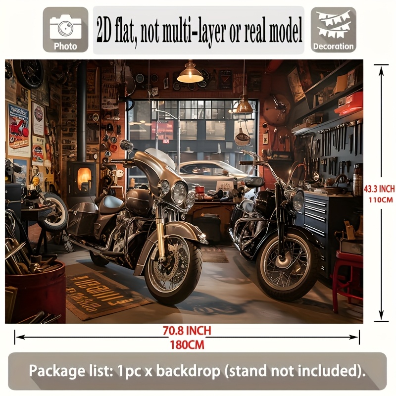 Motorcycle Garage Tapestry Cla - Workshop Tools Hanging reseña y precio