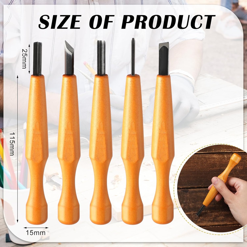 5 Pcs Linocut Carving Tools Se - Chisel Set Wood reseña y precio