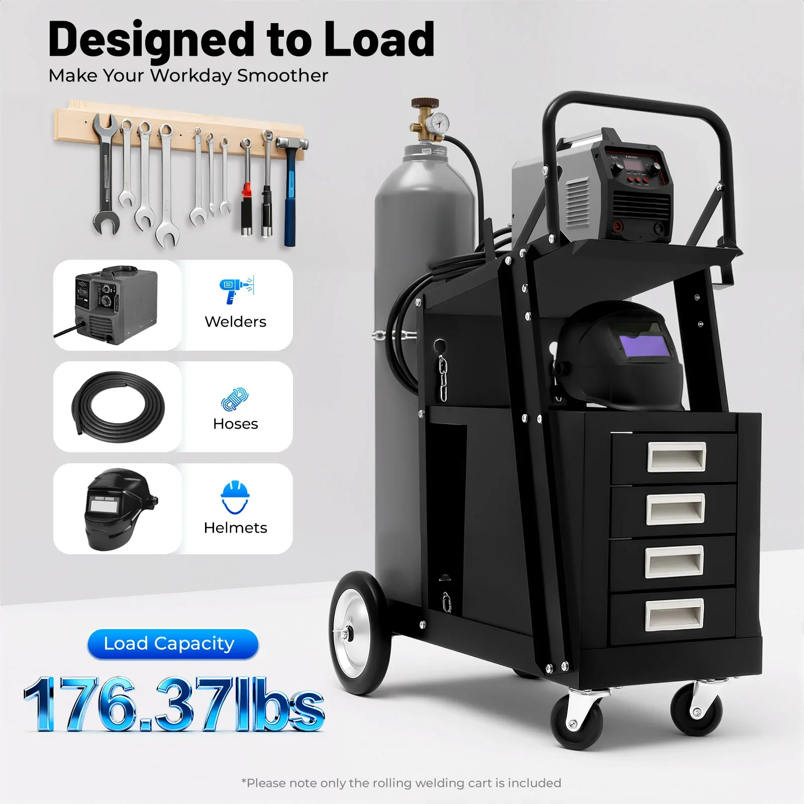 Rolling Welding Cart with Comf - Workshop Tools Storage reseña y precio
