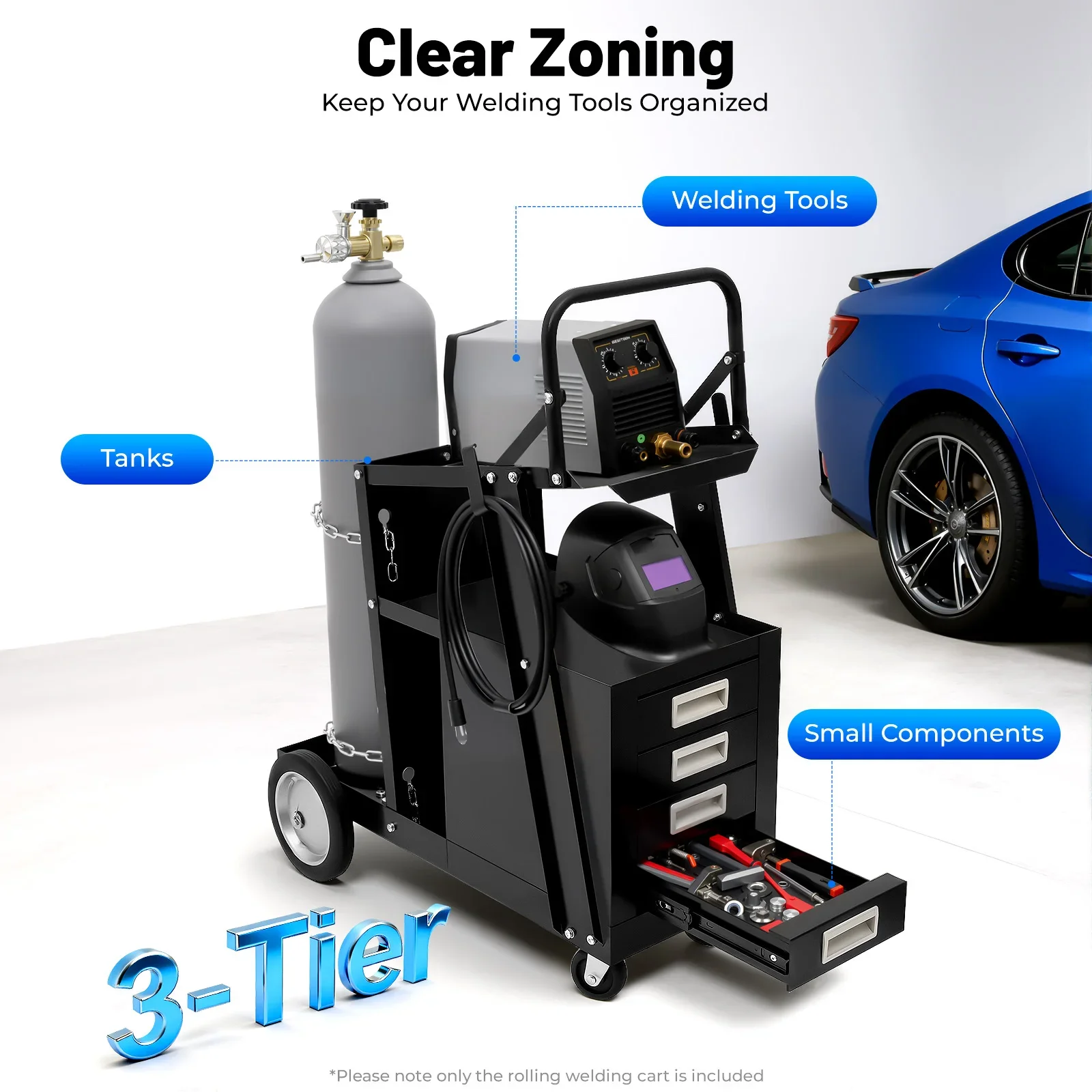 Rolling Welding Cart with Comf - Workshop Tools Storage reseña y precio